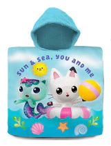 Gabby chat serviette de plage poncho des 3ans