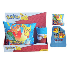 Ensemble couverture polaire Pokémon + coussin