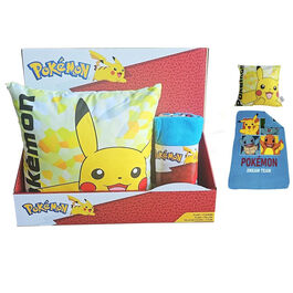 Ensemble couverture polaire Pokémon + coussin